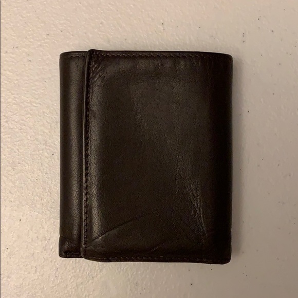 Simple Three-Fold Brown Leather Wallet - Picture 1 of 6